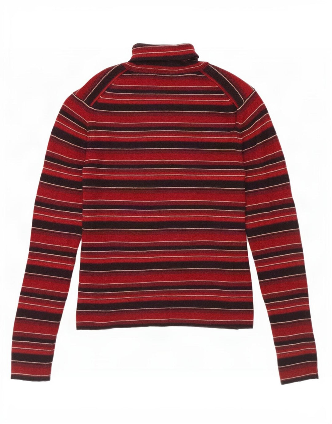 Brooks Brothers Suéter tipo jersey con cuello vuelto para mujer, talla 40, talla mediana, color rojo a rayas