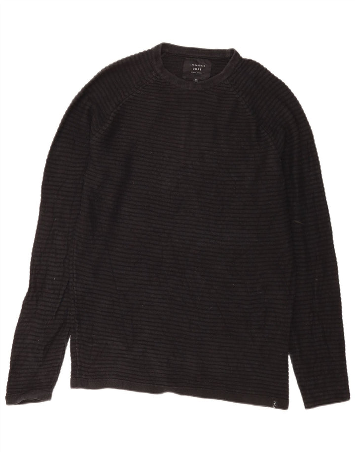 Jack & Jones Jersey De Cuello Redondo Para Hombre Jersey De Algodón Negro Mediano