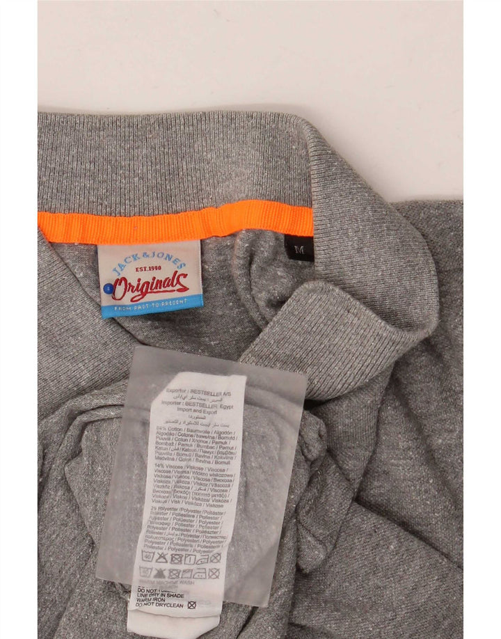Jack & Jones Hombre Polo Gráfico De Algodón Moteado Gris Medio