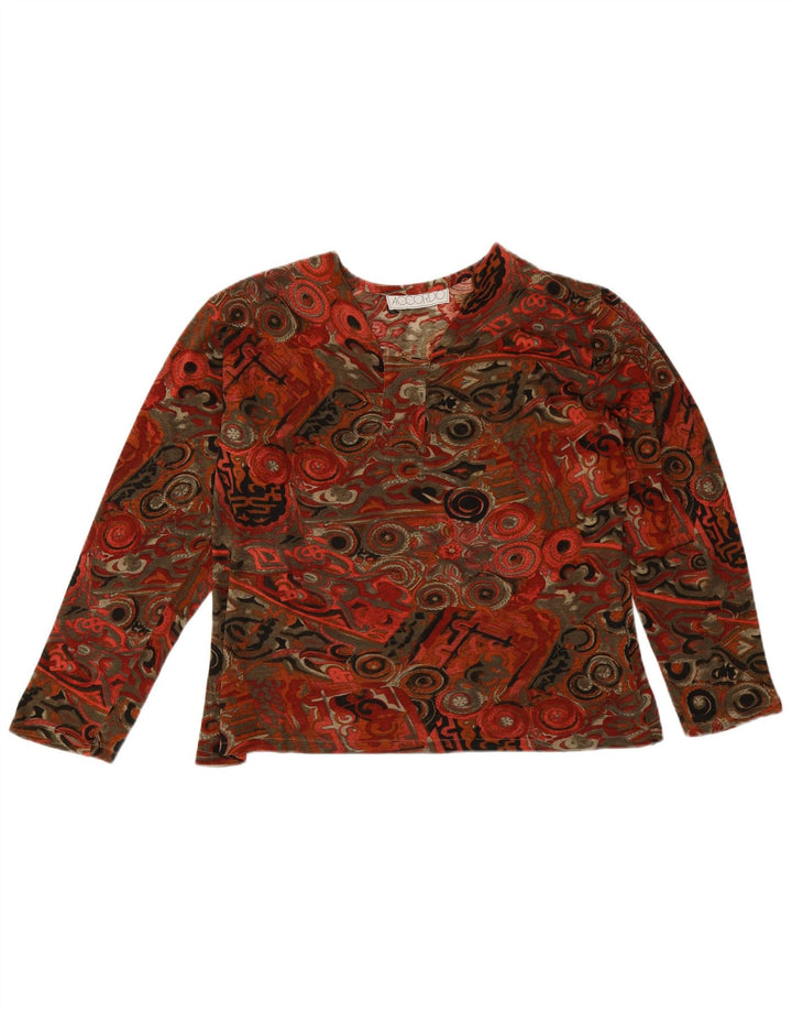 ACCORDO Top para mujer de manga larga UK 40 Grande Multicolor Geométrico