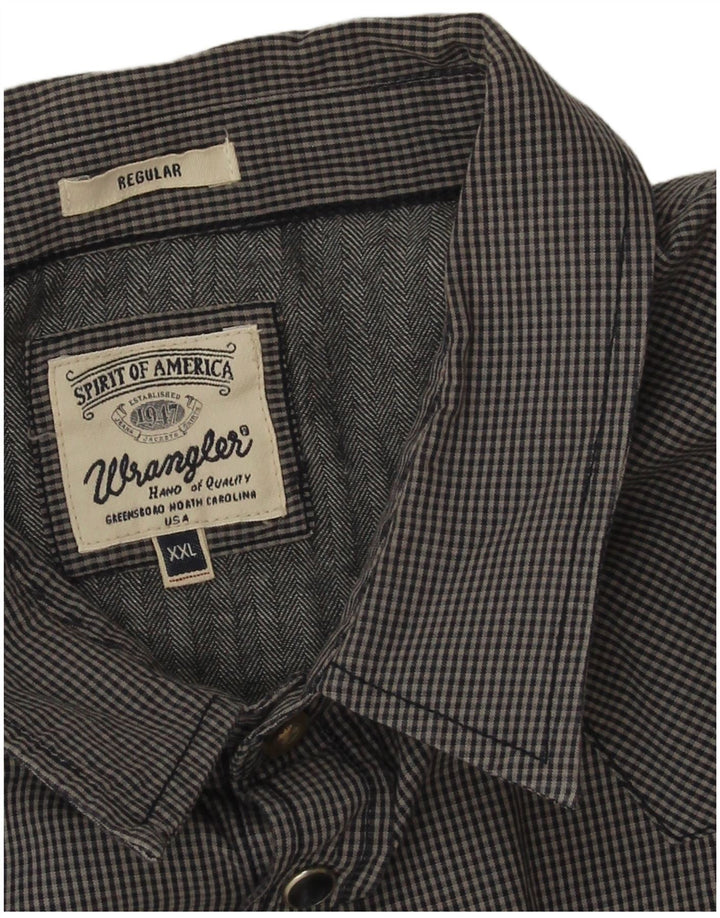 Wrangler Camisa Western de ajuste regular para hombre, talla 2XL, algodón a cuadros azul marino