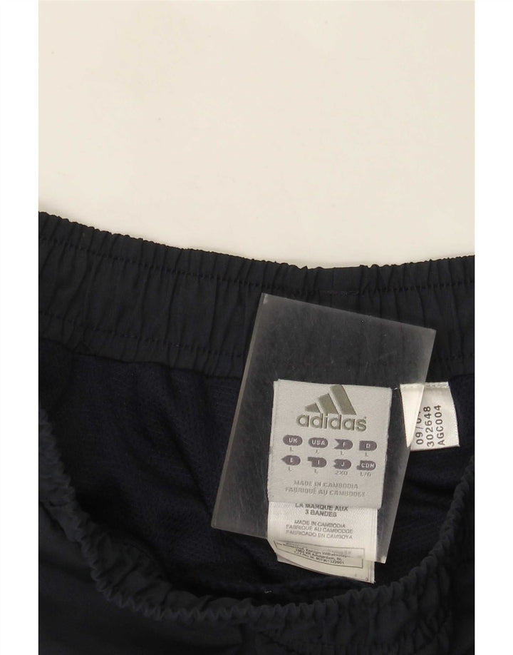 Adidas Hombre Pantalones De Chándal Joggers Grande Azul Marino Rayas Poliéster