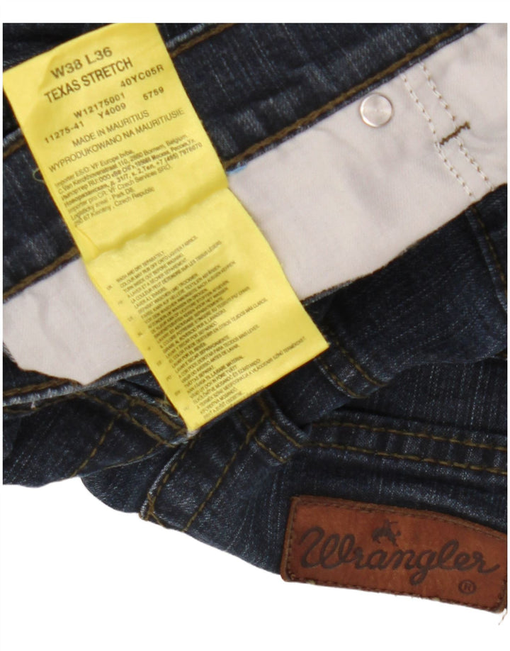 WRANGLER Vaqueros rectos elásticos Texas para hombre W38 L30 Algodón azul marino