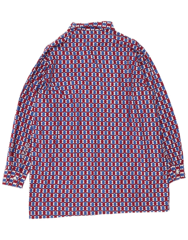 Camisa vintage para hombre grande multicolor geométrica