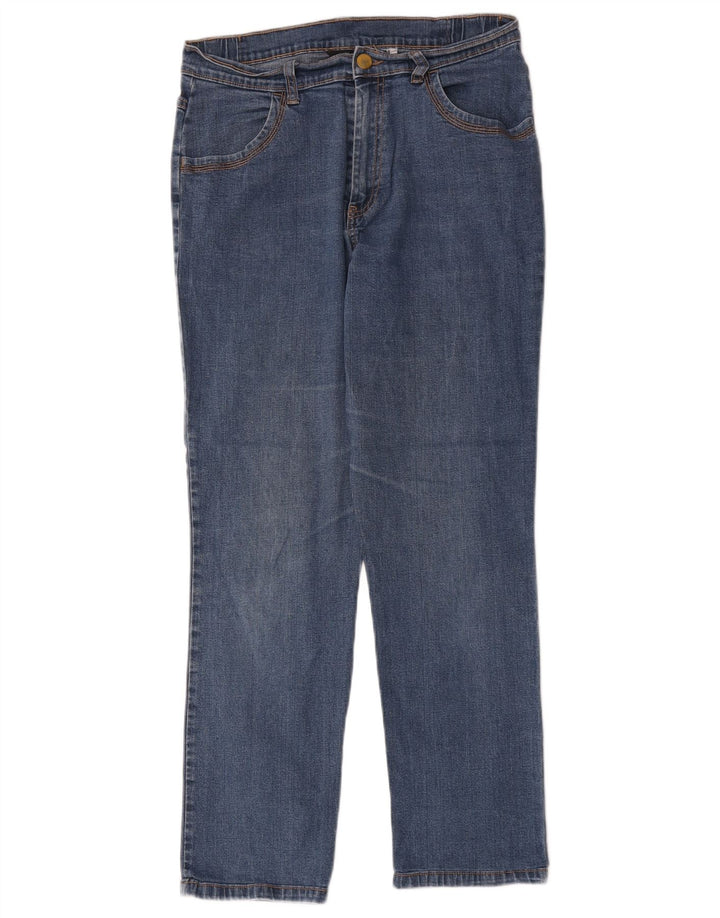 Marks & Spencer Vaqueros rectos para mujer UK 12 Medium W30 L27 Algodón azul