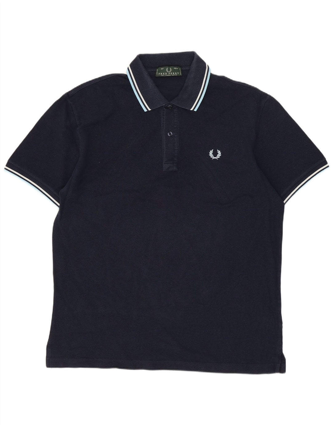 FRED PERRY Polo para hombre de algodón azul marino medio