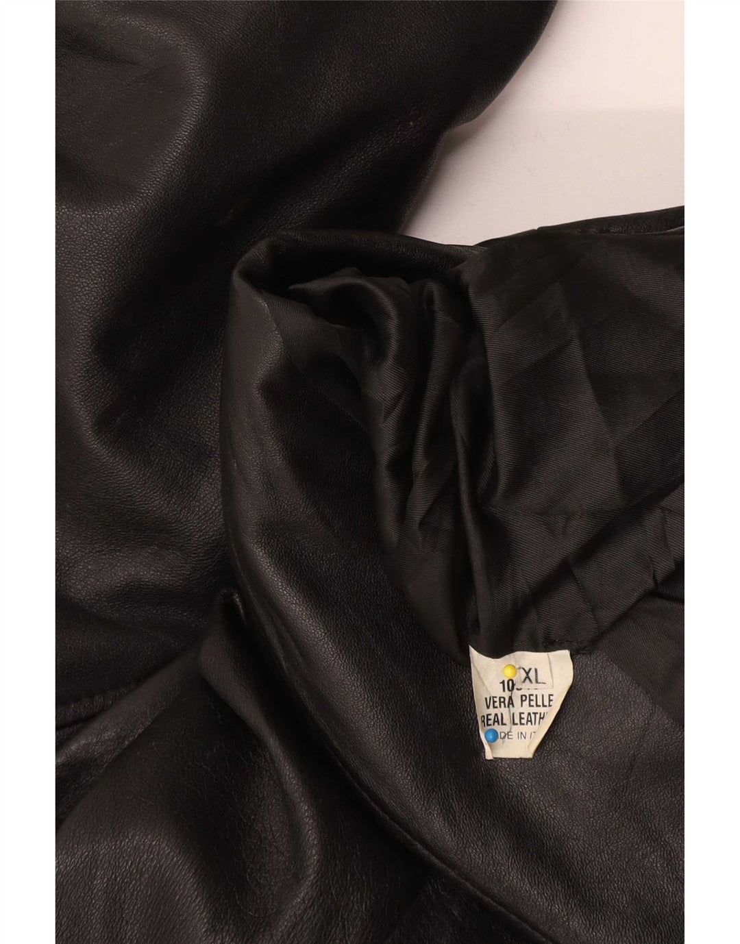 Vintage hombres doble pecho cuero abrigo Reino Unido 42 XL negro