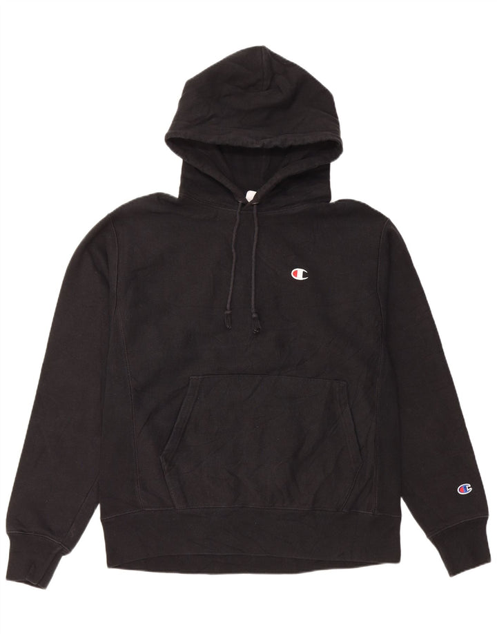 Champion Sudadera Con Capucha De Tejido Inverso Para Hombre Jersey De Algodón Negro Mediano