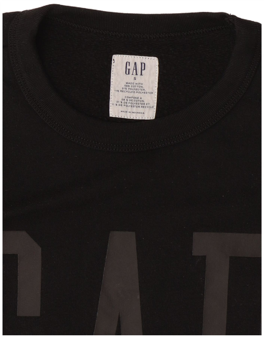 GAP Sudadera Gráfica para Hombre Jersey Pequeño De Algodón Negro