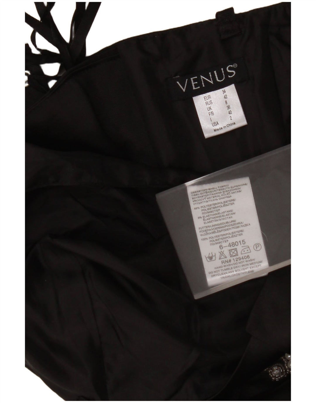 VENUS Top tipo corsé para mujer UK 8 Small Poliéster negro