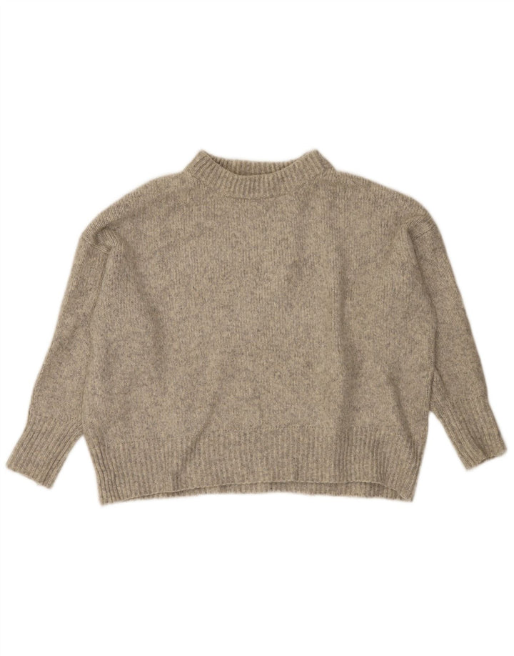 Zara Mujer Suéter De Cuello Redondo De Gran Tamaño UK 10 Small Gris