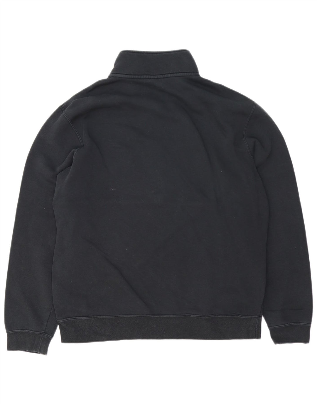 NIKE Hombre Zip Neck Sudadera Jumper Large Negro Algodón