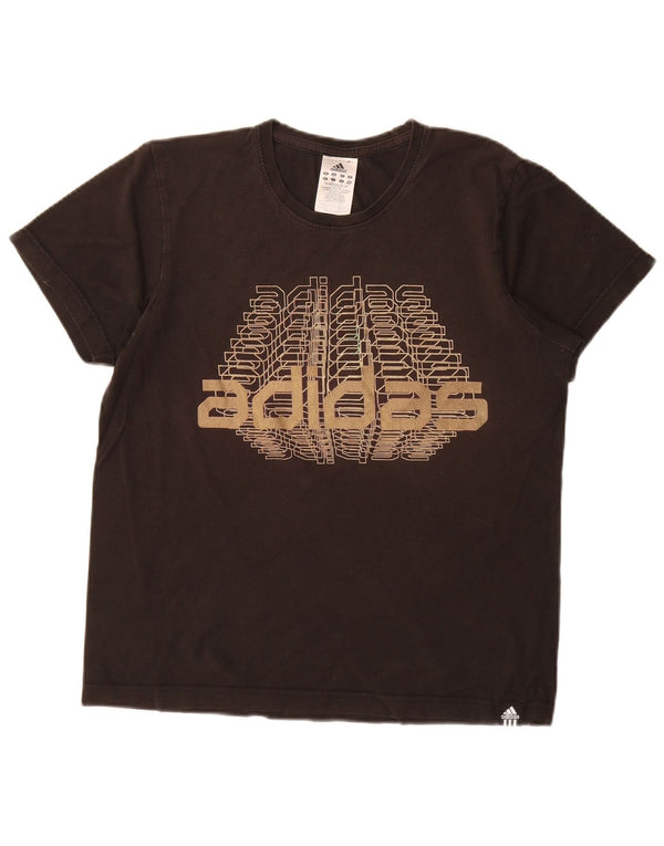 Adidas - Camiseta gráfica para hombre, talla pequeña, algodón negro