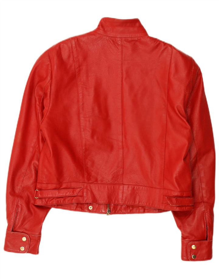 Yuppie Chaqueta corta de cuero para mujer EU 40 Medium Red