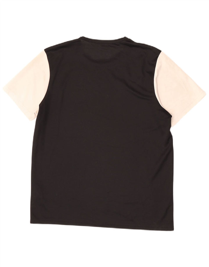 Adidas Hombre Climalite Camiseta Top Grande Negro Colorblock Poliéster
