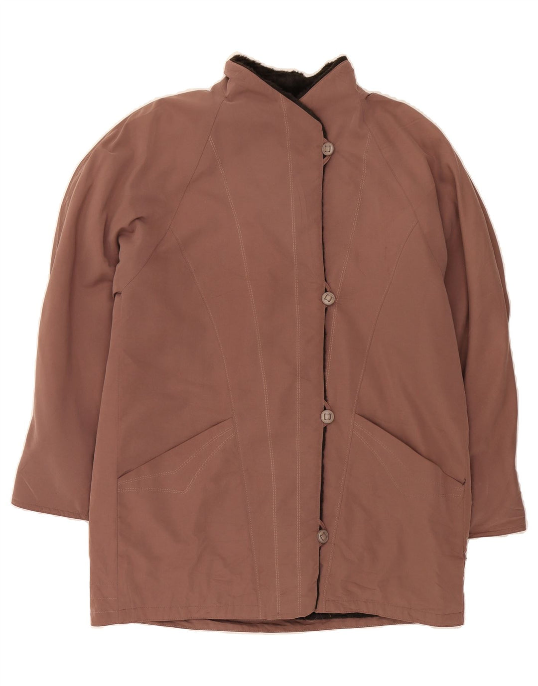 CLAUDE HAVREY Womens Windbreaker Coat UK 14 Medium Brown Vintage Claude Havrey and Second-Hand Claude Havrey from Messina Hembry 