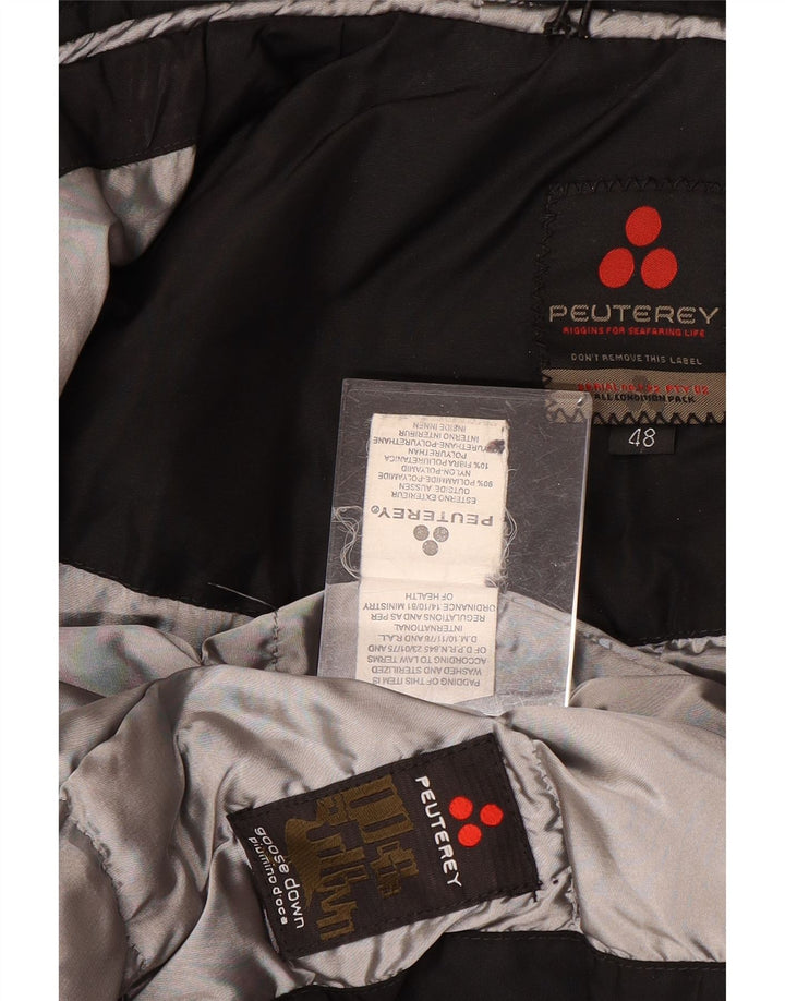 PEUTEREY Abrigo acolchado con capucha para mujer IT 48 XL Poliamida negra
