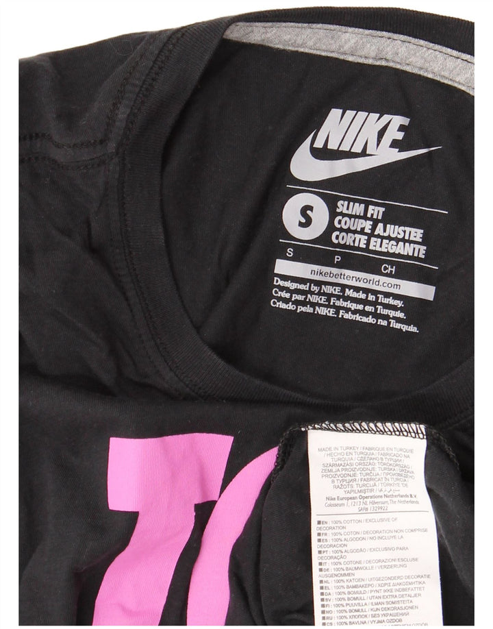Nike Camiseta Slim Fit Graphic para Mujer UK 10 Small Black Cotton