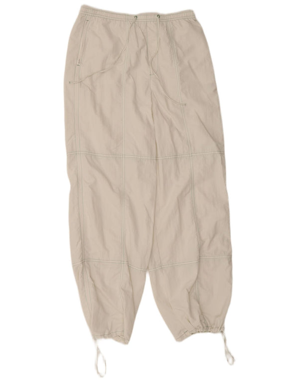 Zara Mujer Joggers Pantalones Casuales Pequeño W26 L28 Poliamida Blanco