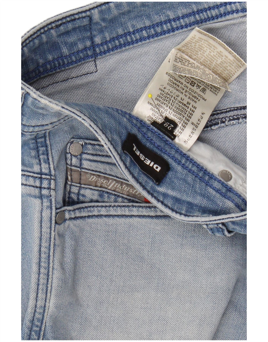 DIESEL Shorts Vaqueros Mujer W29 Azul Medio Algodón