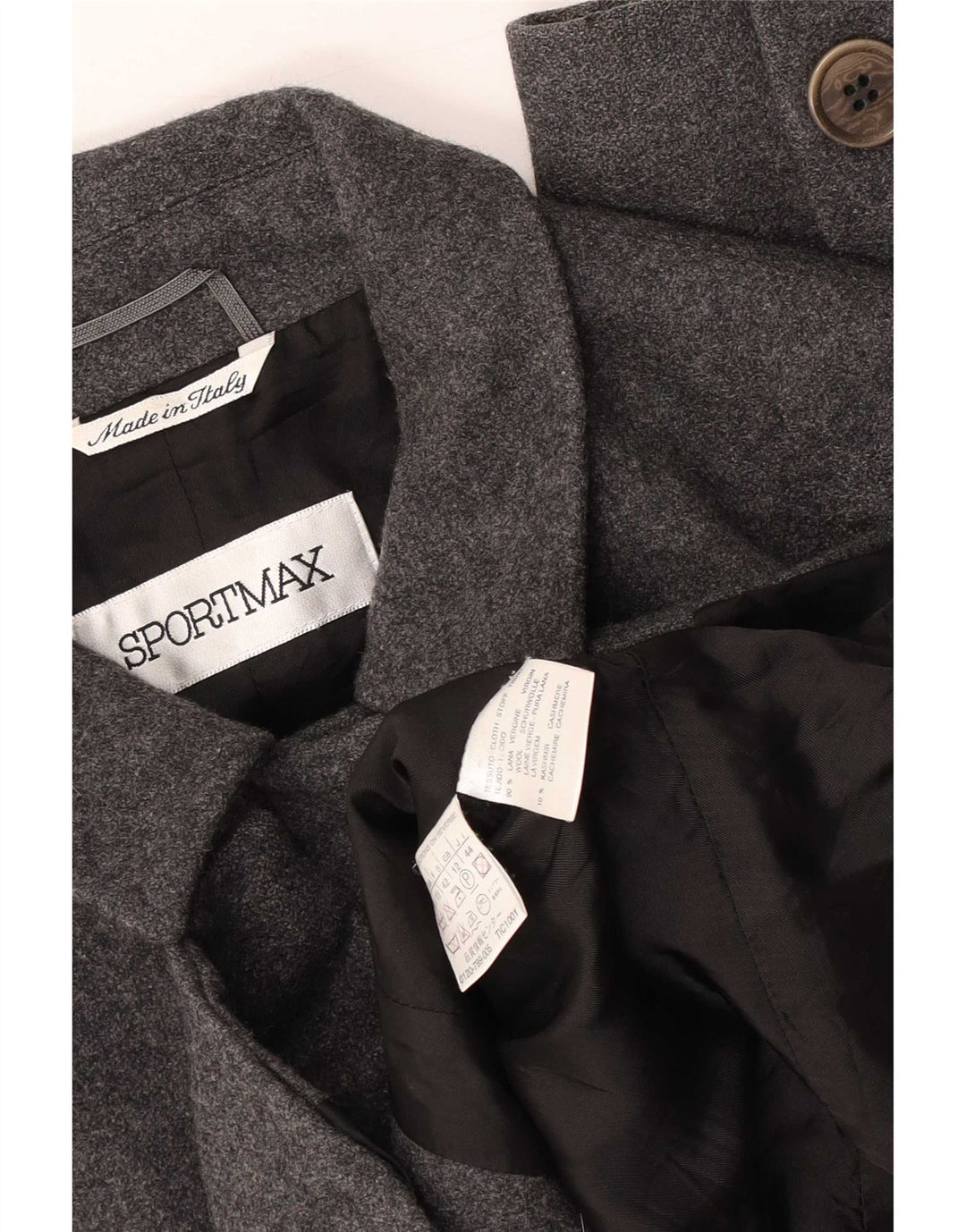 Sportmax Chaqueta Blazer para Mujer Reino Unido 12 Lana Gris Mediana Clásica