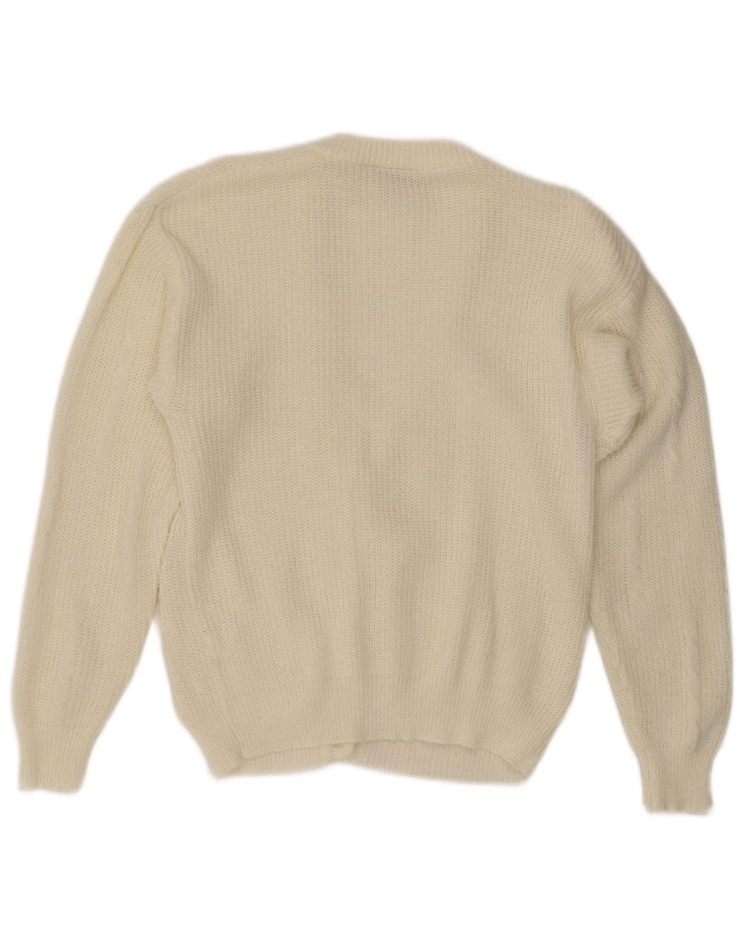 Vintage mujer Cardigan suéter EU 40 medio blanco poliacrílico