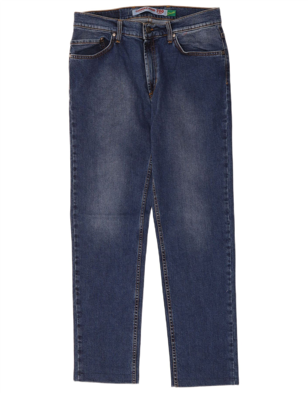 Carrera Mens 700 Regular Straight Jeans IT 48 Medio W32 L30 Algodón Azul