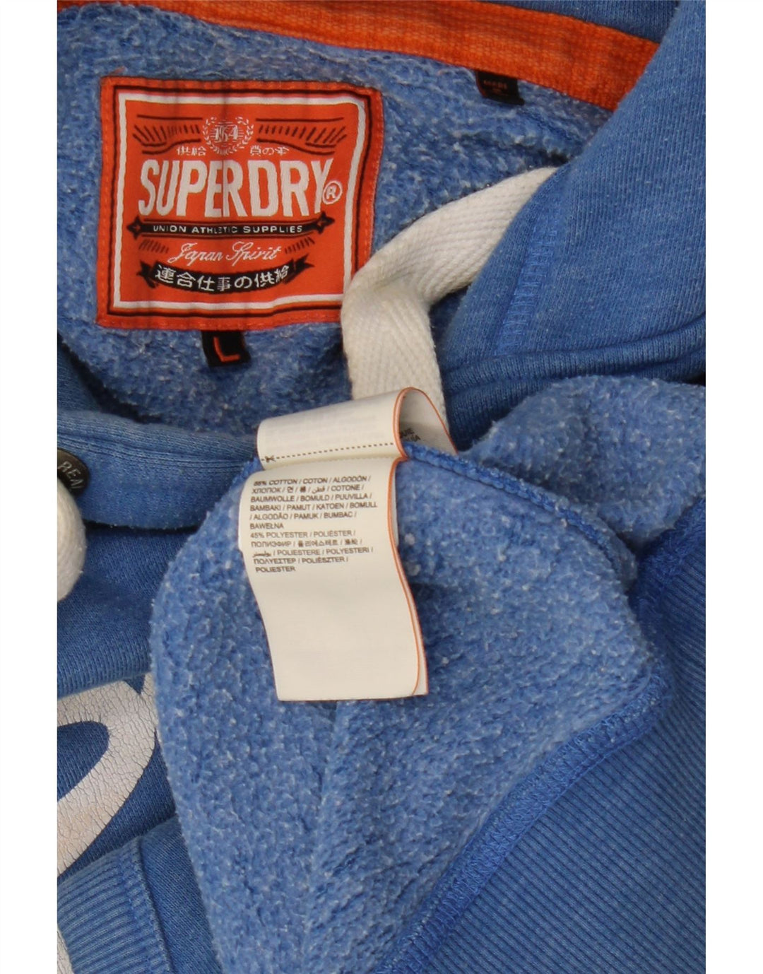 Superdry Jersey con capucha y estampado gráfico de algodón azul grande para hombre