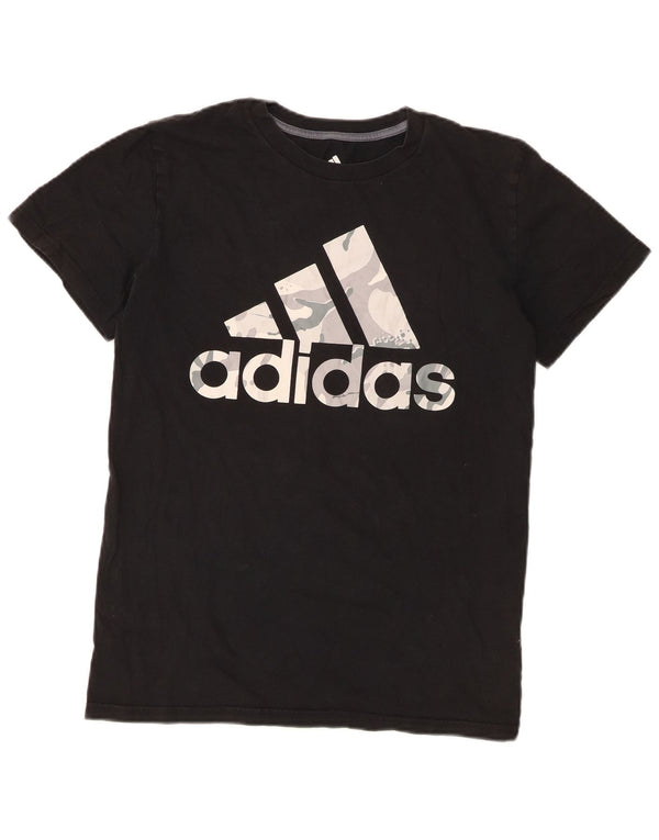Adidas Camiseta gráfica para niños 12-13 años Grande Algodón Negro