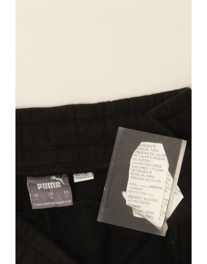 PUMA Pantalones de chándal para hombre, talla grande, algodón negro