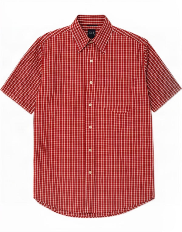 Camisa De Manga Corta Gap Hombre Small Red Gingham