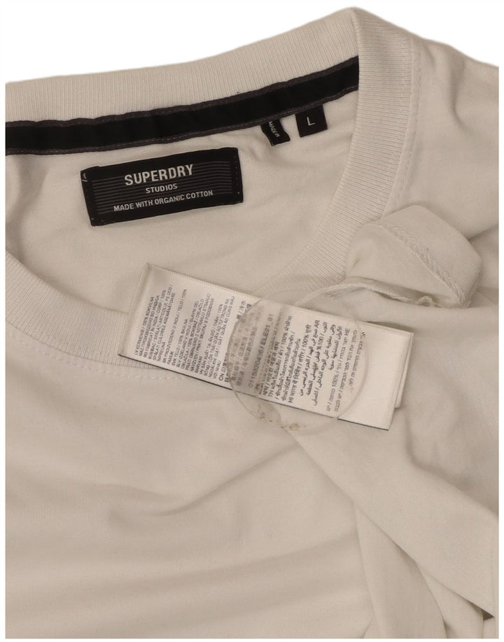 Superdry Camiseta para hombre Top Large White Cotton
