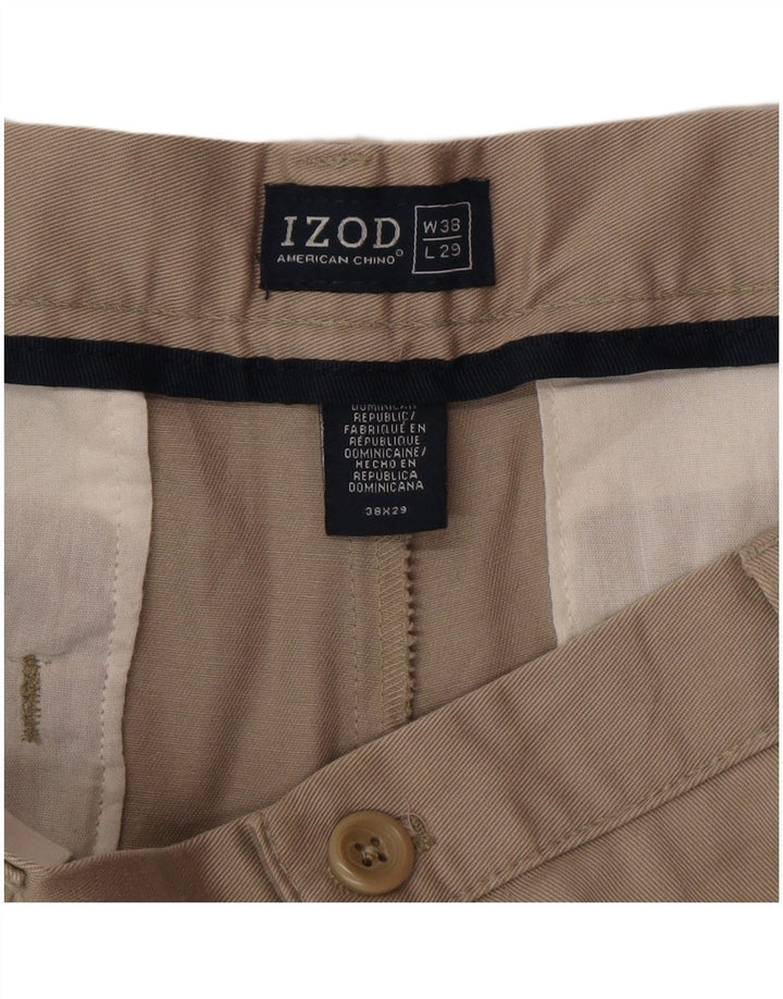 Izod Pantalón chino con pinzas para hombre W38 L25 Algodón gris