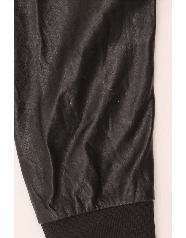 Replay Chaqueta Bomber de Cuero para Hombre UK 38 Medium Black Leather