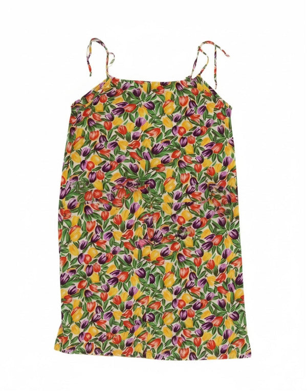 Vintage mujer Sundress Reino Unido 18 XL multicolor floral
