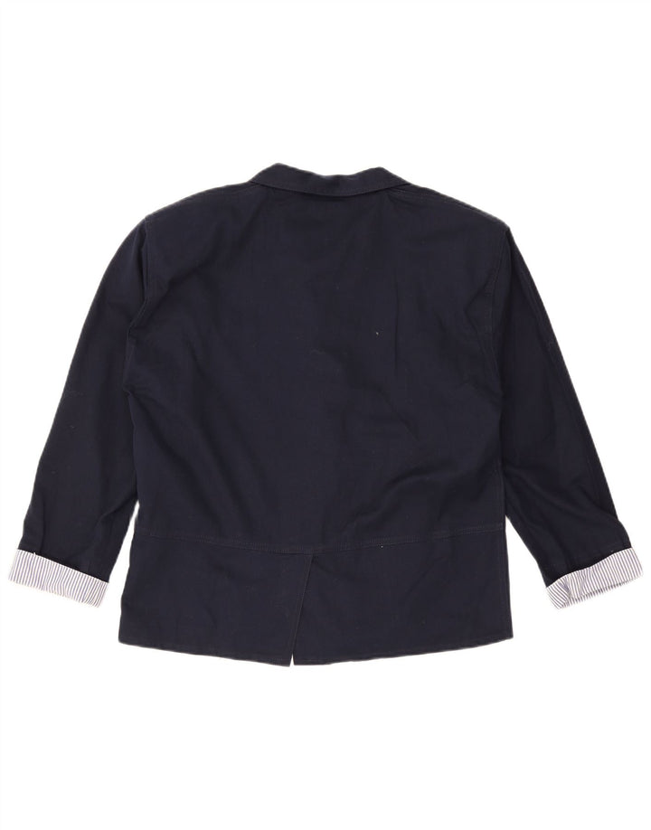 Vintage hombres 2 botones Blazer chaqueta Reino Unido 38 azul marino medio