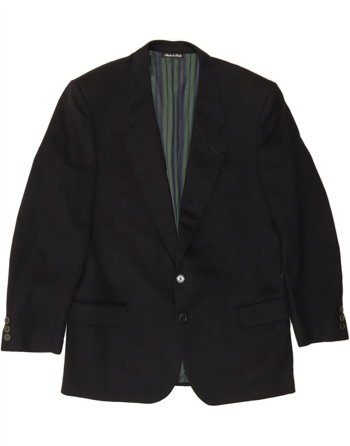 MARCO AZZALI Mens 2 Button Blazer Jacket IT 52 XL Black Wool Vintage Marco Azzali and Second-Hand Marco Azzali from Messina Hembry 