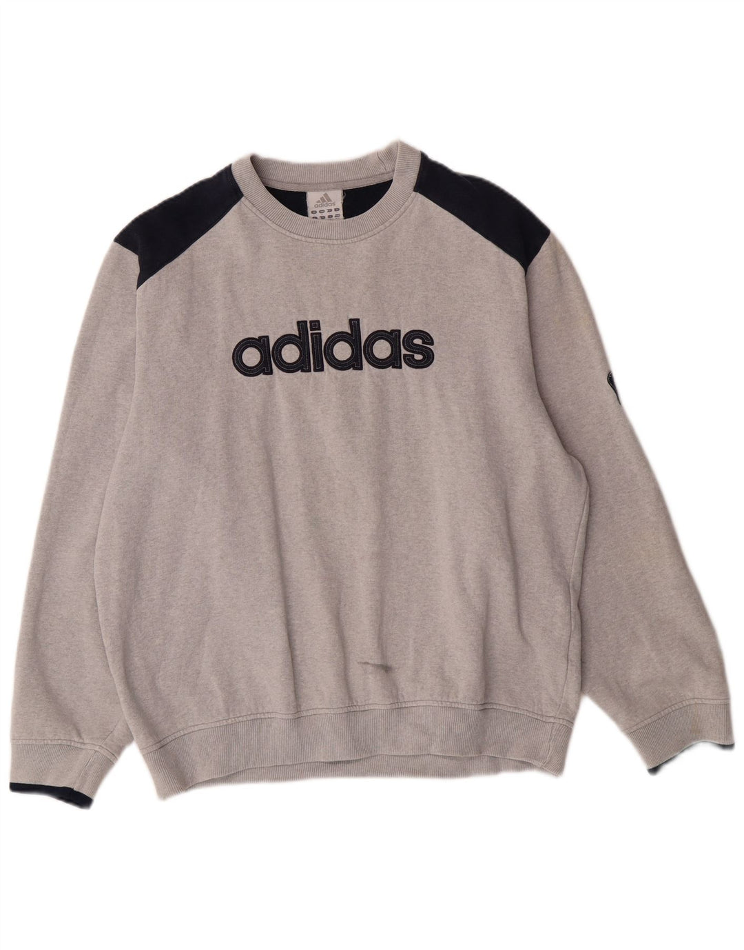 Adidas Hombre Sudadera Gráfica Jumper Large Gris Colorblock