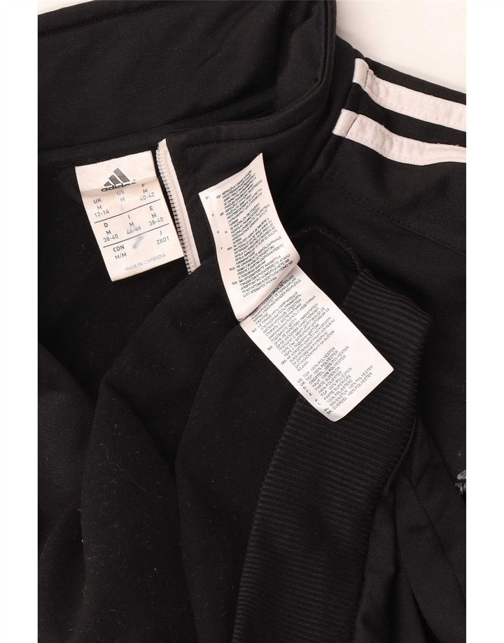 Adidas Mujer Chándal Top Chaqueta UK 12/14 Mediano Negro Poliéster