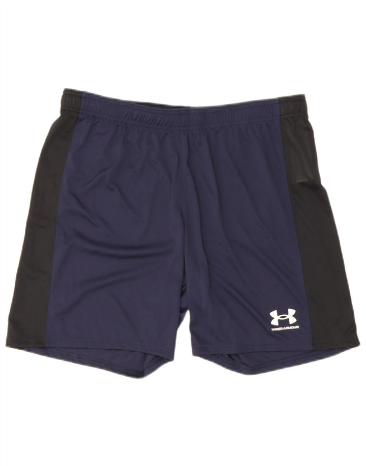 Under Armour Pantalones cortos deportivos para hombre XL Poliéster color block azul marino