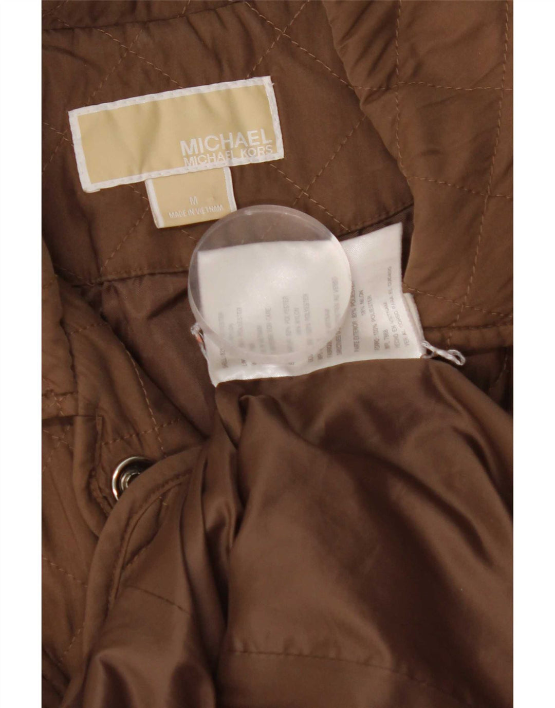 Michael Kors Chaqueta acolchada para mujer UK 14 Poliéster marrón medio