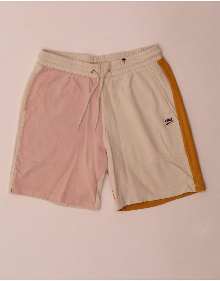 Pantalones cortos deportivos Puma para hombre de algodón color block mediano multicolor