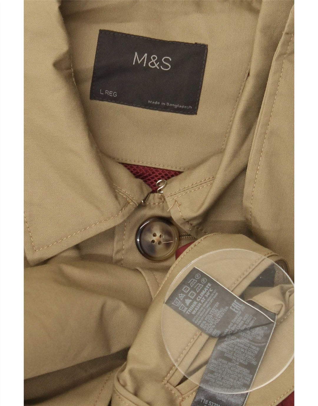 Marks & Spencer Abrigo para hombre UK 40 Grande Poliéster caqui