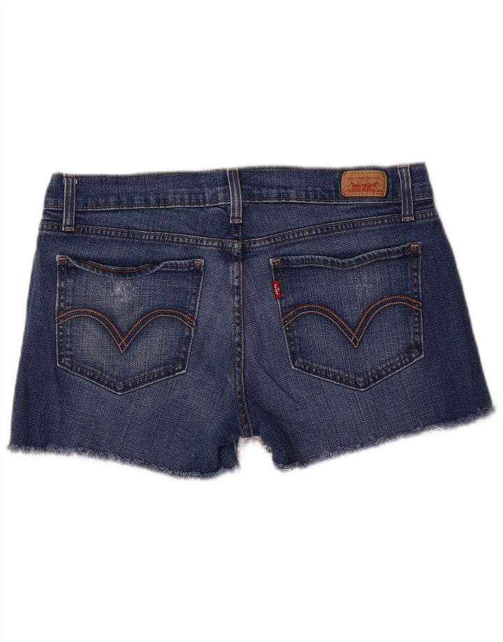 Levi's 524 - Pantalones cortos de mezclilla desgastados para mujer, talla 11, talla grande, W32, color azul