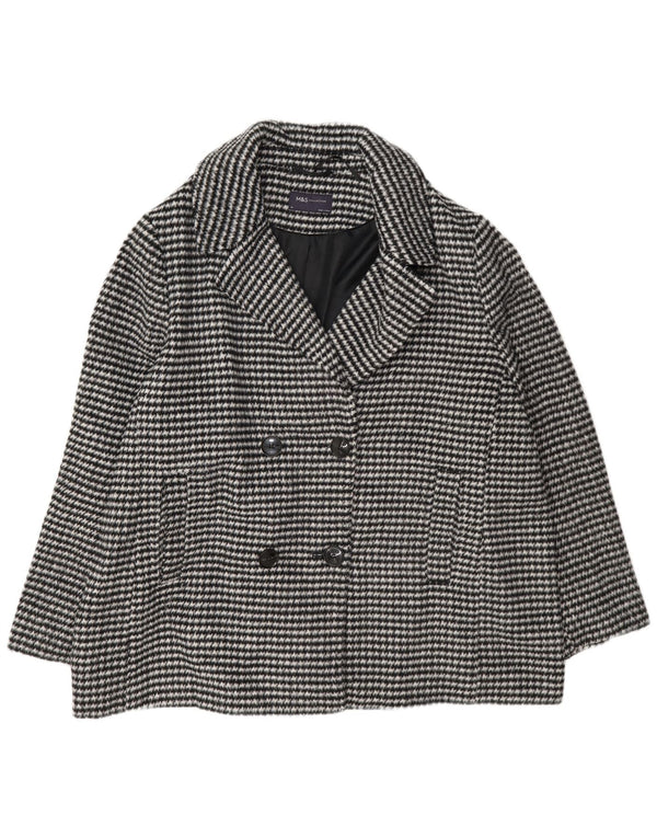 Marks & Spencer Chaquetón para mujer UK 34 4XL Poliéster de pata de gallo negro