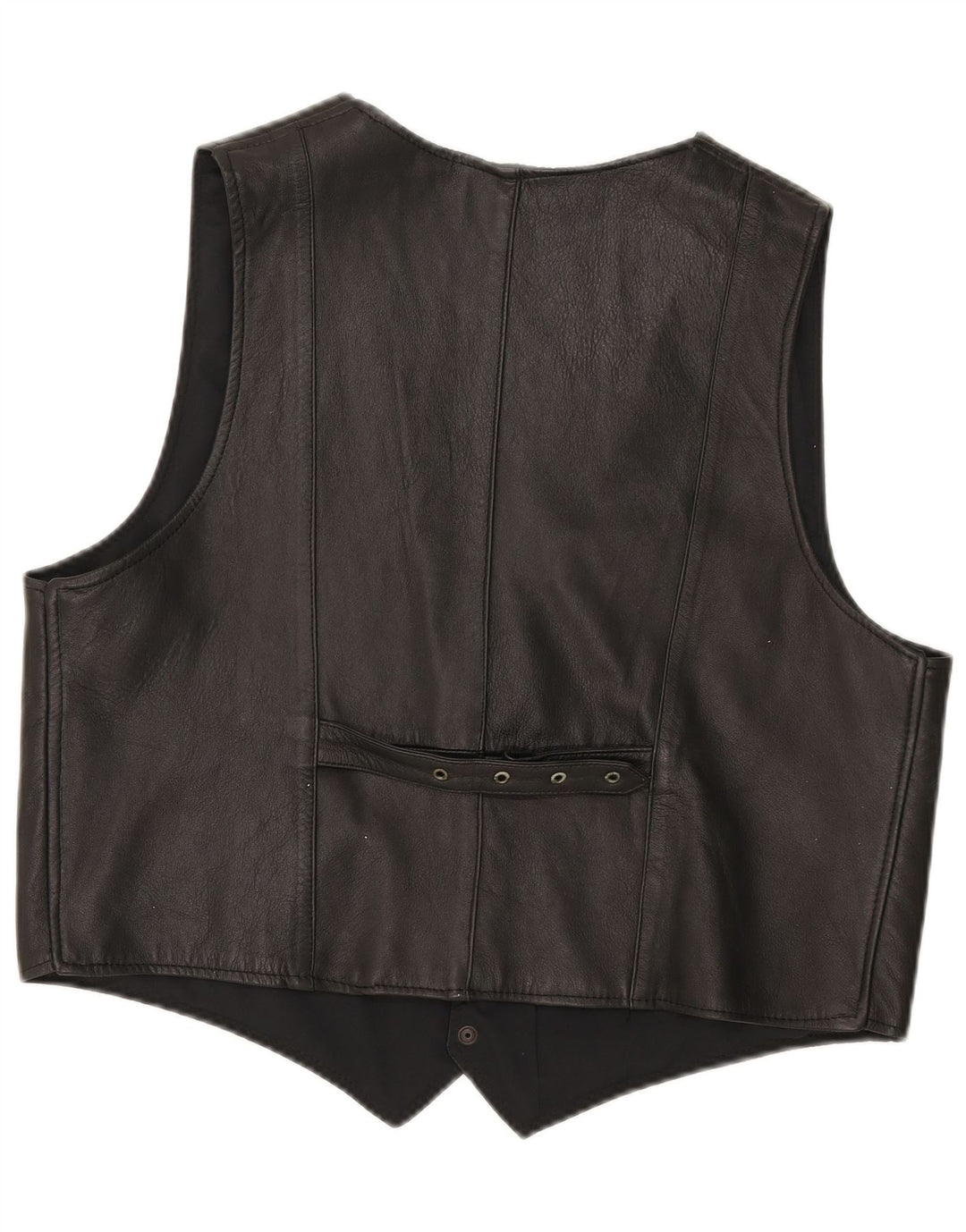 Chaleco de cuero vintage para hombre medio negro