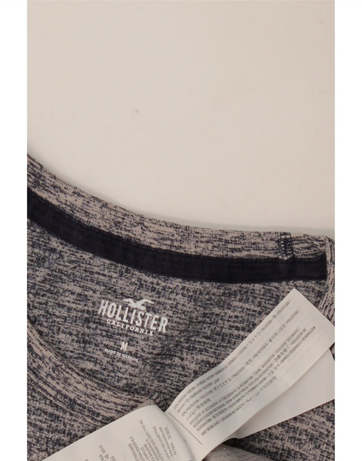 HOLLISTER Top de manga larga para hombre de algodón moteado en azul marino medio