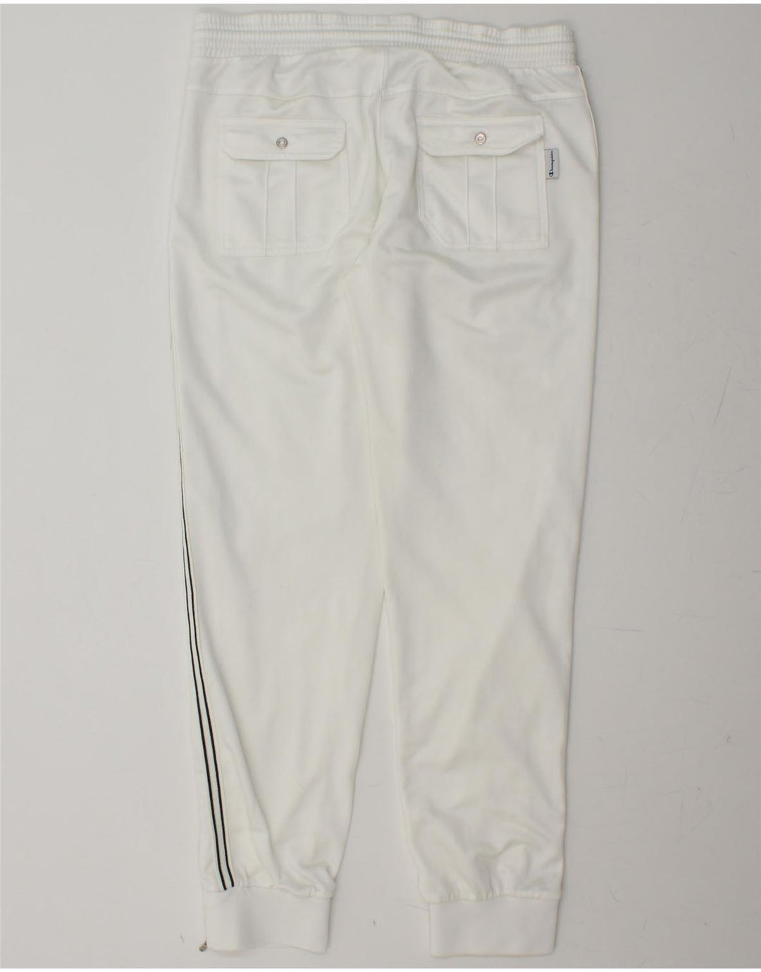 CHAMPION Womens Tracksuit Trousers Joggers UK 14 Medium  White Polyester Vintage Champion and Second-Hand Champion from Messina Hembry 