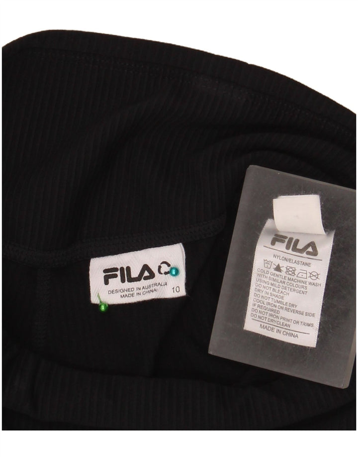 Fila Pantalones de chándal para mujer UK 10 Small Black Nylon