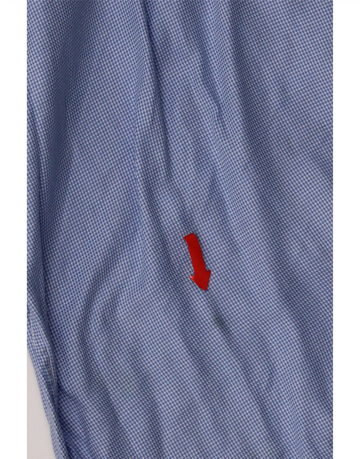 Camisa Tommy Hilfiger para hombre talla 41 16 algodón de pata de gallo azul grande